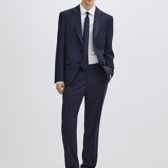 Massimo Dutti Navy Wool Blazer - Picture 1 of 11